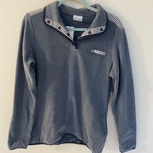 Columbia sportswear fleece snap-collar pull over. Blue colored. Size M. NWT.